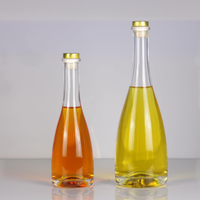 Bouteilles en verre transparent 25 oz pour sauces piquantes, huiles, confitures, limonades, whisky, vin, boissons, huiles, kombucha, kéfir, vinaigre, bière avec bouchons en T