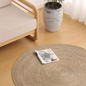 Tappeti Ovali Naturali Beige per Esterni con Base Antiscivolo, Tappetino Tatami Intrecciato Neutro per Bagno - Product Image 5