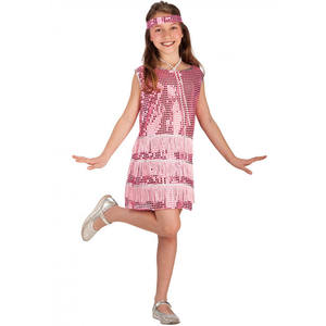 DISFRAZ DE CHARLESTON ROSA PARA NIÑAS TALLA 8-9 AÑOS ALTURA 138 CM - Product Image 1