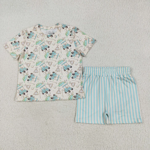 Conjuntos de 2 piezas para niñas pequeñas, moda para niñas pequeñas, estampados bonitos, camisetas holgadas de manga corta, conjunto de pantalones cortos, ropa de verano - Product Image 5