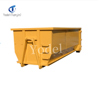 Poubelles pour camion à benne basculante à crochet de 30 verges cubiques Conteneurs à toit ouvert de style baignoire SD HD pour le recyclage des débris de construction