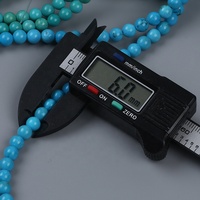 Vente en gros de 6mm bleu vert turquoise pierres précieuses rondes perles de pierre naturelle brins prix bon marché