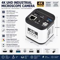 Microscopio Industrial 4K Ultra HD con Montura C, LAN, Wifi, USB, para Medición, Soldadura, Inspección de PCB, con Cámara de Grabación de Video