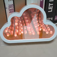 Miroir nuage créatif pour le bricolage, cadeau de Noël, ornement fait à la main, lampe de table LED, veilleuse