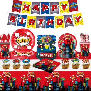 The <span class=keywords><strong>Avengers</strong></span> Thème Fête d'<span class=keywords><strong>anniversaire</strong></span> Vaisselle <span class=keywords><strong>Décoration</strong></span> Fournitures de fête Assiettes League Superhero Movie - Product Image 1