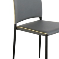 Chaise de salle à manger moderne à dossier haut en tissu, beige, blanc, marron, rose, gris, or, noir, métal en acier inoxydable, cuir PU