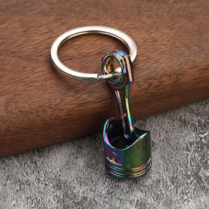 <strong>Engine</strong> Piston Rod Keychain Zinc Alloy Split Ring Gold Tone for Auto Mechanic Gift - Product Image 3