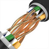 Cable de Red para Exteriores Kneysum Cat5E/Cat6 - Resistente al Agua, Monitoreo POE, Cobre Libre de Oxígeno, Par Trenzado de 8 Conductores