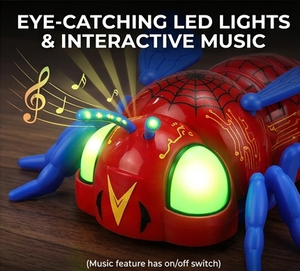<span class=keywords><strong>Robot</strong></span> Abeja Escalador de Paredes RC Recargable, Inspirado en una Araña, con Alas Móviles, Luces LED, Música, Control Remoto, Juguete de Insecto - Product Image 5