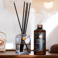 Diffuseur de parfum 200 ml grande capacité, sans flamme, pour huiles essentielles, en verre, sans fumée, pour usage domestique intérieur, longue durée