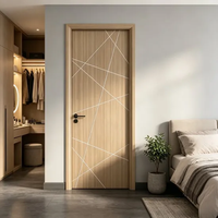 Porte coulissante contemporaine en bois massif, finition grain de bois couleur personnalisée pour usage résidentiel et commercial