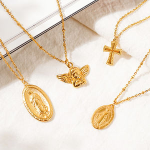 אופנה חדש Mangalsutra Nesigns נירוסטה זהב תליון קתולי תכשיטי הצהרת אמונה בתולה מרי דתי שרשרת - Product Image 2