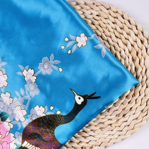 カスタムストレッチサテン100%ポリエステルしわになりにくい光沢のあるツイストフローラルプリント生地、女の子のブライダルローブ衣類用 - Product Image 2