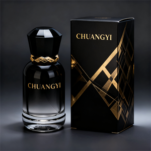 Bán Buôn Rỗng Tùy Chỉnh Sang Trọng Vòng 50ml100ml Nước Hoa Thủy Tinh Phun Chai Với Nhựa Màu Đen Nắp Và Hộp Đóng Gói Nước Hoa Chai - Product Image 1