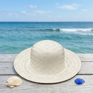 Sombrero de Paja Estilo Panamá con Cinta Ajustable, Unisex, de Moda, con Ala Flexible, Visera para Exteriores - Product Image 1