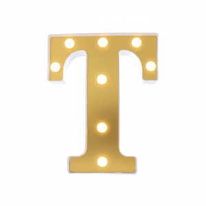 Grande oro lettera T LED luce tendone festa di illuminazione senza batteria - Product Image 2