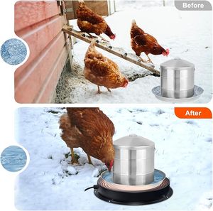 Inverno bevitore di pollo Base riscaldata in acqua di pollo riscaldatore con termostato - Product Image 4