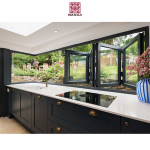 WANJIA Servicio comercial Ventanas plegables Doble acristalamiento Acordeón Bi Ventana plegable - Product Image 4