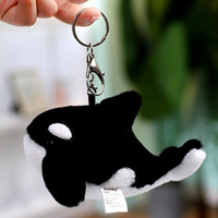 Porte-clés en peluche douce d'animaux marins, lot de 5 animaux marins en peluche pour décoration de porte-clés, cadeaux Dauphin, Requin, Orca, Phoque, Beluga