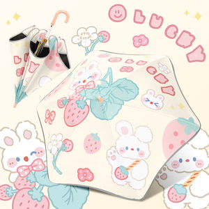 Parapluie pour enfants avec motif de dessin animé, coins arrondis sécurisés et bordure réfléchissante, manche long, toutes saisons, pour la rentrée scolaire - Product Image 3