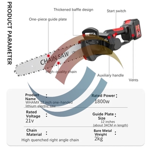 Mini motosierra eléctrica inalámbrica Meracly <span class=keywords><strong>de</strong></span> 12 pulgadas DIY, sierra <span class=keywords><strong>de</strong></span> batería sin escobillas <span class=keywords><strong>de</strong></span> acero al carbono <span class=keywords><strong>de</strong></span> grado Industrial, 1200W, 0-600rpm, madera - Product Image 3