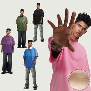 Camiseta Extra Grande para Hombre, Personalizable, de Algodón 100%, de Alta Calidad, Lavada al Ácido, Talla Grande, Transpirable, de Punto, Lisa - Product Image 4