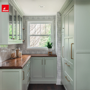 ตู้ครัวขนาดเล็กสีเขียวสั่งทำพิเศษพร้อมประตูแบบฝัง - Product Image 3