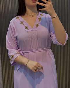 Nouveau style de femmes Dubai Abaya de luxe blanc et or Abaya élégante pour la fête des femmes musulmanes - Product Image 2