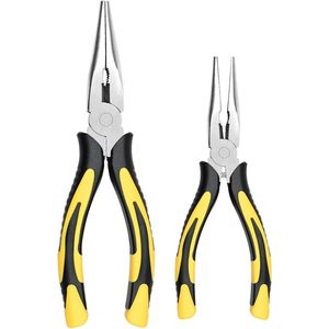 Pinze a punta ad ago lungo Premium 8 "6" morsetto di carta precisione in acciaio ad alto tenore di carbonio sistema di misurazione metrica del filo con impugnatura morbida - Product Image 2