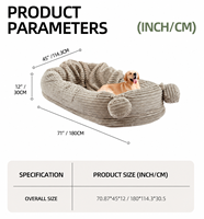 Lit pour chien surdimensionné, ensemble modulaire, mousse déchiquetée de qualité meubles, canapé-lit avec poche de rangement pour grands chiens