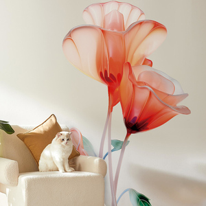 Nuovo Adesivo Murale Cinese con Motivi <span class=keywords><strong>Floreali</strong></span> per Decorazione Soggiorno e Camera da Letto, Autoadesivo e Impermeabile in PVC - Product Image 3