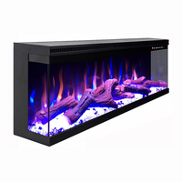 42 "/50"/60 "/72" Cheminée électrique décorative moderne à 3 faces avec télécommande murale encastrée