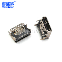 Conector de enchufe de Puerto Hdmi de 19 pines tipo C USB personalizado Cable de fibra óptica de bloqueo con conectores de 90 grados conector de enchufe macho Hdmi