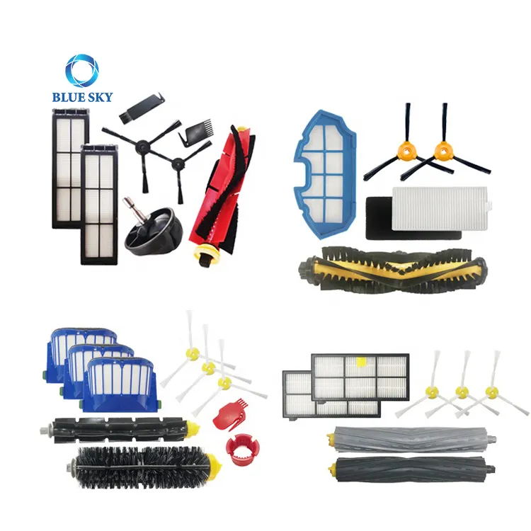 Repuesto para iRobot Roombas /Xiaomi /Ecovacs, piezas y accesorios de aspiradora robótica, filtros y cepillos laterales principales