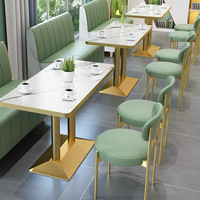 Vente en gros de meubles canapé siège cabine restaurant tissu canapé léger luxe café table à manger et chaises ensembles