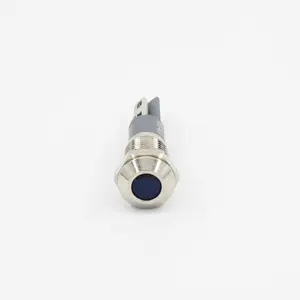 8mm metal indicator light IP67 waterproof switches 24V led indicator light metal push button flat head