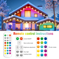 Lampu Dinding LED RGB Kontrol Cerdas Aplikasi Pintar Langsung dari Pabrik, Tahan Air IP67, Dapat Diisi Ulang, DIY, Sinkronisasi Musik Warna, Natal 15M