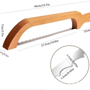 Bamboo <b>Bread</b> <b>Knife</b> 12 In And Above Durable For Baguette Cake Slicing - Product Image 5