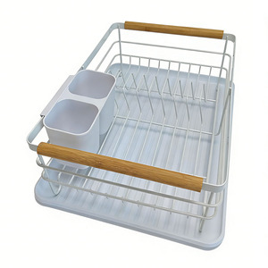 <span class=keywords><strong>Escurridor</strong></span> de Platos de Una Sola Capa BX con Asa de <span class=keywords><strong>Madera</strong></span>, Almacenamiento de Platos con Bandeja de Drenaje <span class=keywords><strong>y</strong></span> Soporte para Cubiertos - Product Image 3