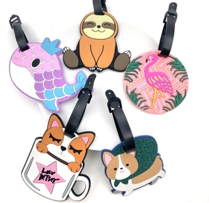 Creative Cartoon Pvc Soft Plastic Luggage Tag Silicone Boarding Pass Schoolbag Pendant
