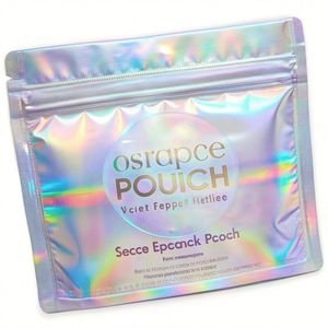 Sac holographique laser cosmétiques fermeture éclair cosmétiques imperméables sacs à joint latéral - Product Image 3