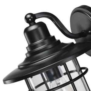 1-빛 방수 벽 빛 투명 유리 정원 야외 벽 램프 블랙 후드 케이지 외부 헛간 데크 집 베란다 마당 - Product Image 5