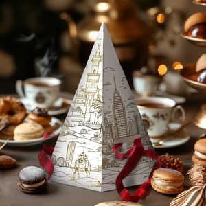 Caja Piramidal de Lujo Personalizada Sunshine para Panadería, Empaque Apilable para Llevar, Caja de Alimentos, Caja Piramidal para Aperitivos - Product Image 4