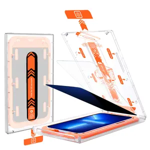 Kit de fácil instalação para o uso do celular com função 2.5D protetor de tela de vidro temperado transparente para iPhone 13 14 15 Pro Max HD