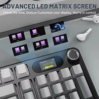 Keyboard Mekanik Tri-Mode ATTACK SHARK X98 PRO dengan Layar Pintar, Tombol Metal, Gasket Mount, dan Suara Menggelegar untuk Gamer PC Esports