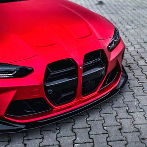 Amp-Z Front Bumper Lip Splitter For BMW M3 G80 M4 G82 2021+ Piano Black Carbon Fiber Texture - Product Image 4