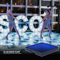 SUEZ Ventes directes d'usine IP67 3D piste de danse extérieure miroir infini lumières de scène en verre Disco Night Club Floor