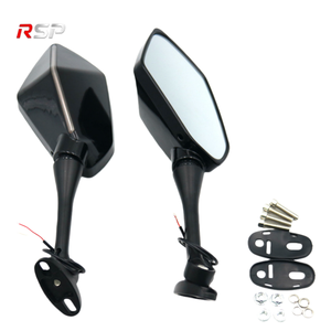 Nouveau rétroviseur de moto en alliage d'aluminium CNC et boîtier en plastique, verre plat, clignotant LED, montage avant, style sport, paire - Product Image 4