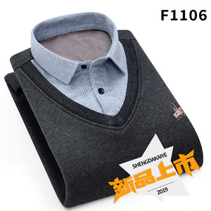 Maglione lavorato a maglia più camicie da <span class=keywords><strong>uomo</strong></span> di <span class=keywords><strong>velluto</strong></span> pesanti e calde nelle camicie da <span class=keywords><strong>uomo</strong></span> invernali - Product Image 6