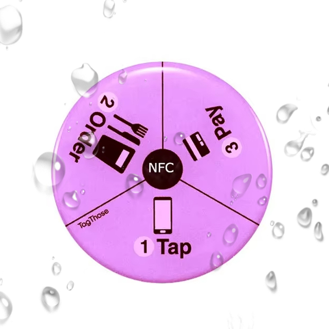 Custom Programable 13.56MHz Rfid Label Stickers Lock Nfc Tags Epoxy Phone Labels Waterproof Desk Nfc Restaurant Menu